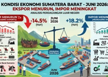 Perkembangan Nilai Ekspor dan Impor Sumatera Barat, Juni 2026.